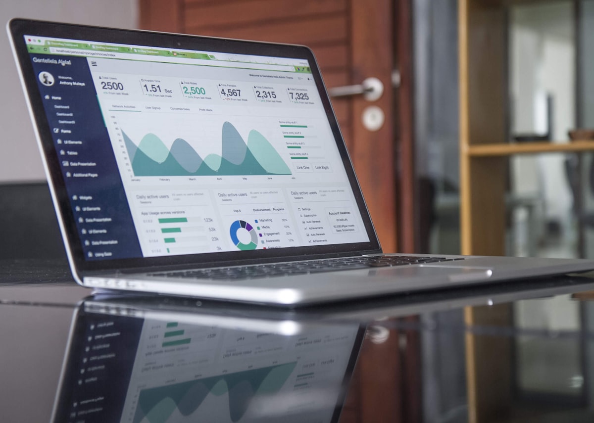 Laptop charts for accounting tools