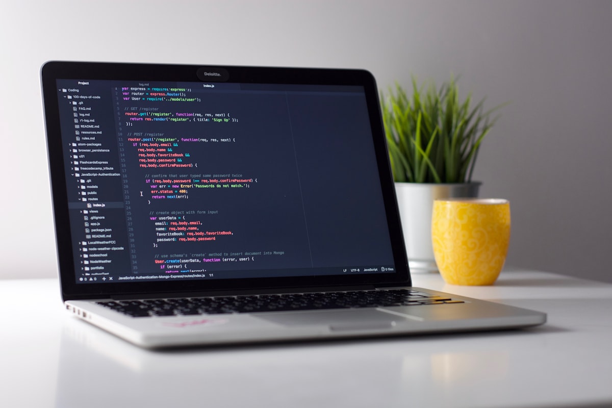 Laptop workspace for Windows and Mac productivity